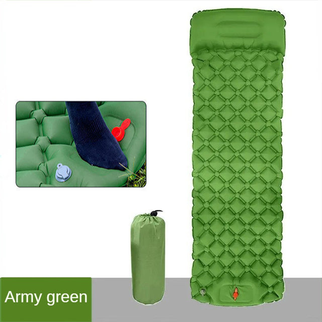 Outdoor Inflatable Mattress Diamond Ultra-Light Camping Mat Hiking Air Cushion Portable Sleeping Mat Damp Proof Waterproof Pad