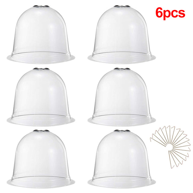 1/6/12PCS Plant Protect Bell Cover Reuseable Plastic Greenhouse Bell Cover Seeds Germination Frost Guard Freeze Protection Dome