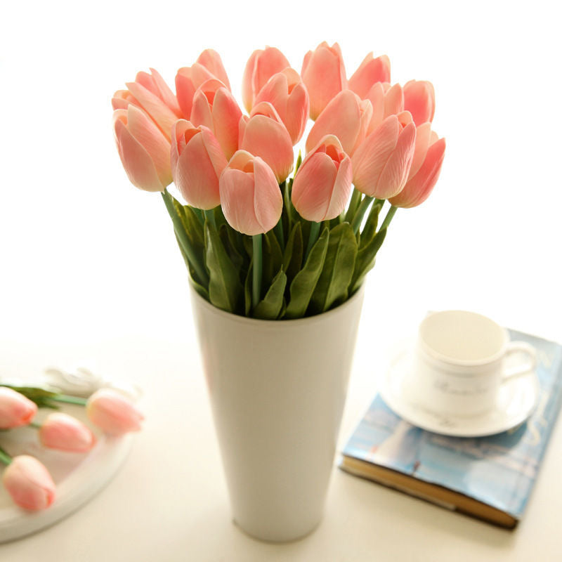 5pcs Tulip PU Artificial Flower Real Touch Bouquet Fake Flowers For Wedding Decoration Spring Party DIY Home Garden Supplies