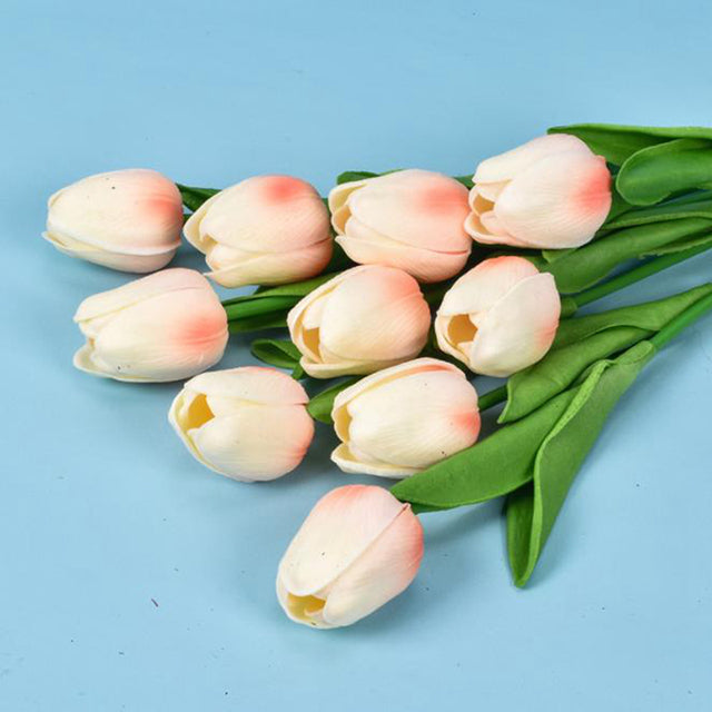 5pcs Tulip PU Artificial Flower Real Touch Bouquet Fake Flowers For Wedding Decoration Spring Party DIY Home Garden Supplies