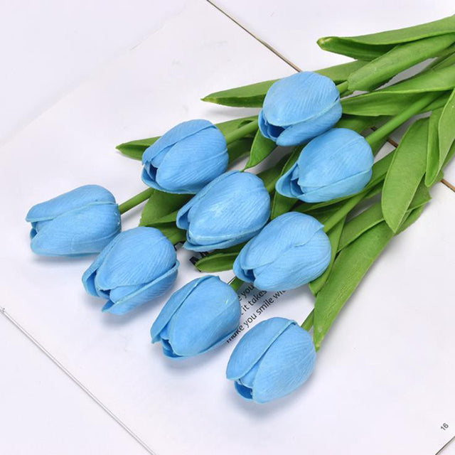 5pcs Tulip PU Artificial Flower Real Touch Bouquet Fake Flowers For Wedding Decoration Spring Party DIY Home Garden Supplies