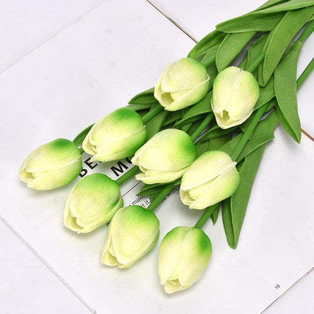 5pcs Tulip PU Artificial Flower Real Touch Bouquet Fake Flowers For Wedding Decoration Spring Party DIY Home Garden Supplies