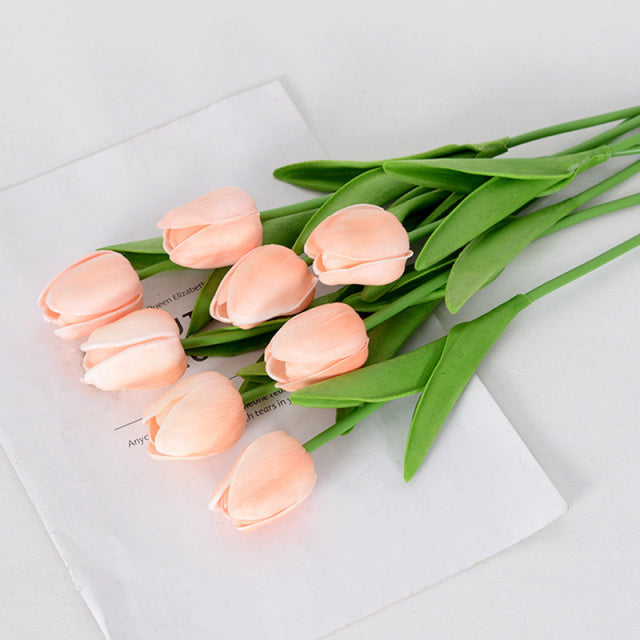 5pcs Tulip PU Artificial Flower Real Touch Bouquet Fake Flowers For Wedding Decoration Spring Party DIY Home Garden Supplies