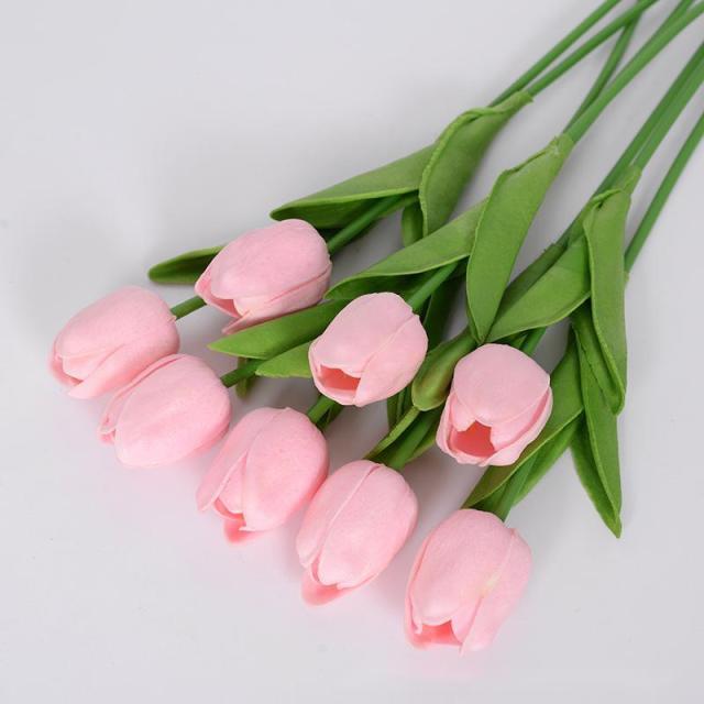 5pcs Tulip PU Artificial Flower Real Touch Bouquet Fake Flowers For Wedding Decoration Spring Party DIY Home Garden Supplies