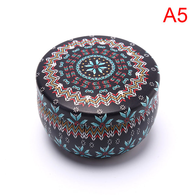 Scented candles Empty Box with flowers Tin Can Fragrance Handmade Scented Candle Natural Soy Wax Home Decoration